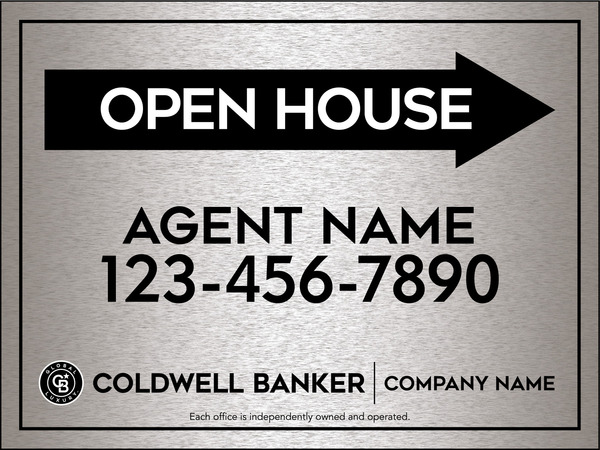 Directional Agent Open House Sign Panel, 18h x 24w, 4mm Corrugated