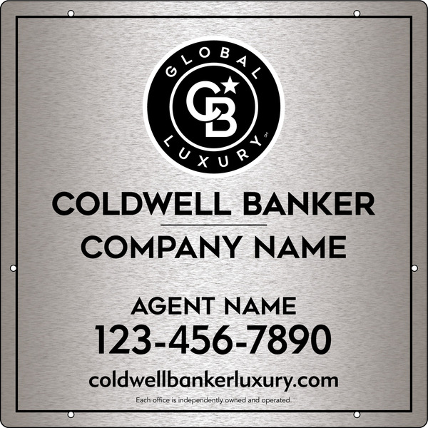 Agent Hanging Sign Panel, 24h x 24w, 3MM Brushed Aluminum Composite
