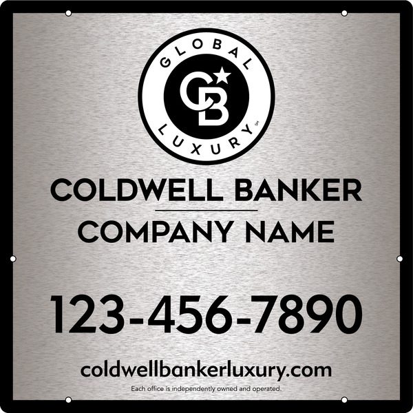 Office Hanging Sign Panel, 24h x 24w, 3MM Brushed Aluminum Composite