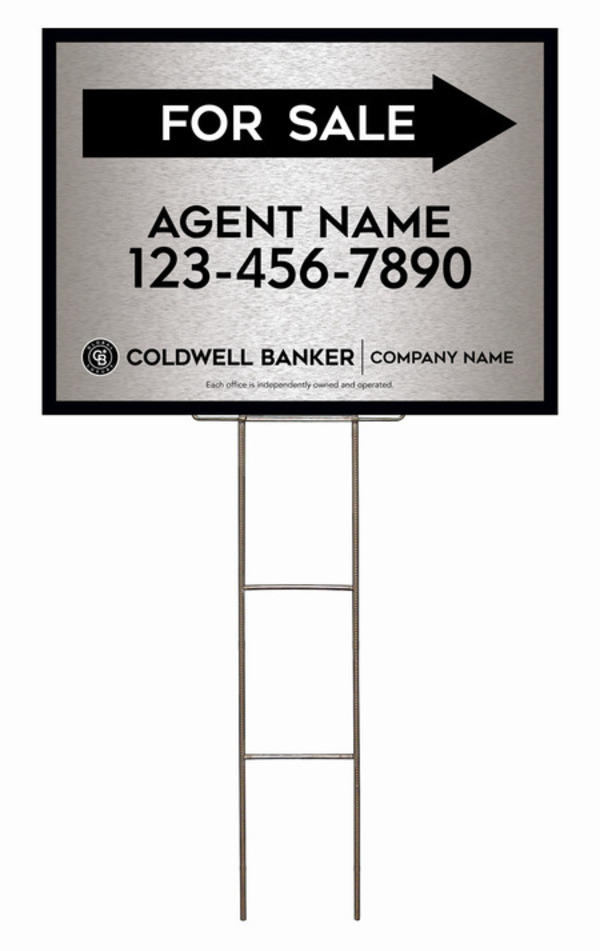 Wire H-Stake and Agent For Sale Sign Panel Unit, 18h x 24w, 4mm Corrugated