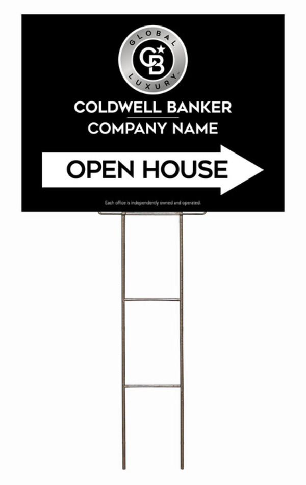 Wire H-Stake and Office Open House Sign Panel Unit, 18h x 24w, 4mm Corrugated