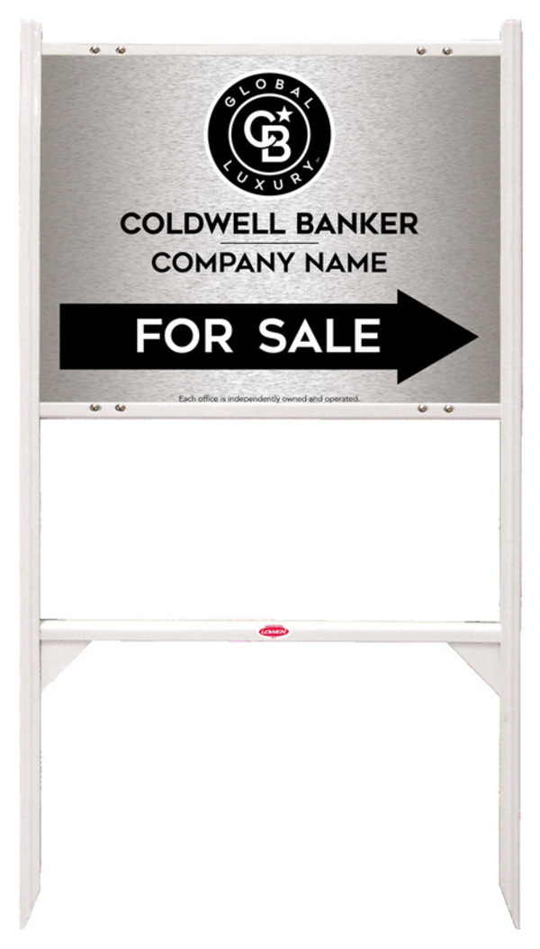 Angle Iron Frame and Office For Sale Sign Panel Unit, 18h x 24w, Brushed Aluminum Composite
