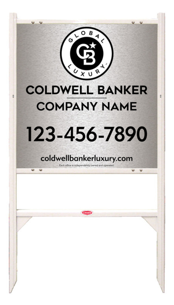 Angle Iron Frame and Office Sign Panel Unit, 24h x 24w, Brushed Aluminum Composite