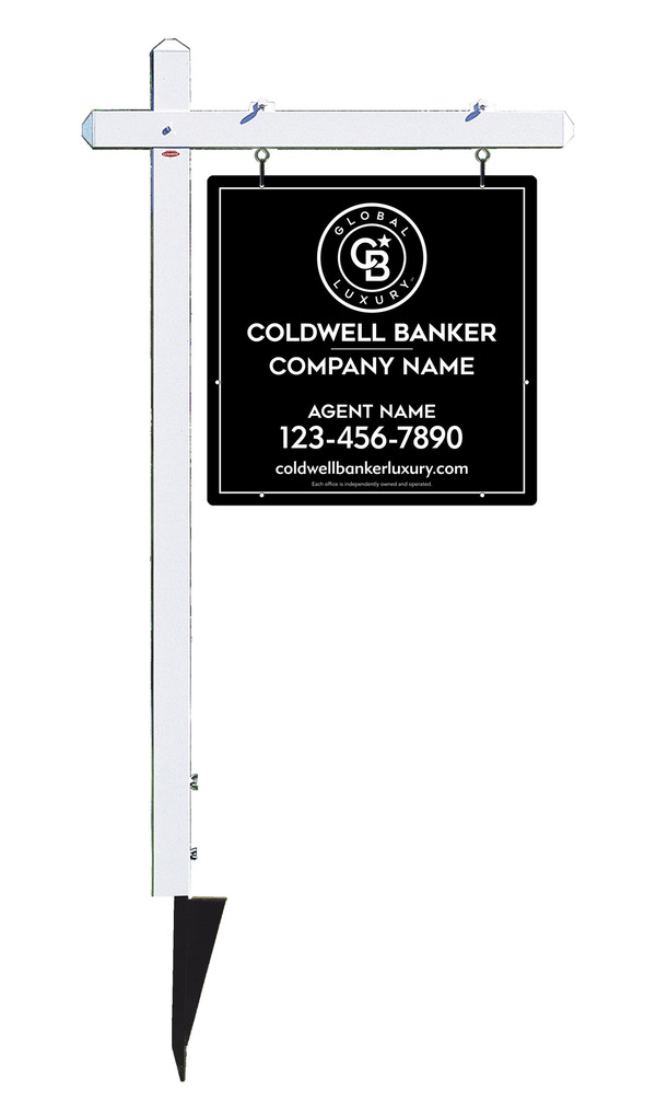 Sign Post and Agent Sign Panel Unit, 24h x 24w, 3MM Aluminum Composite