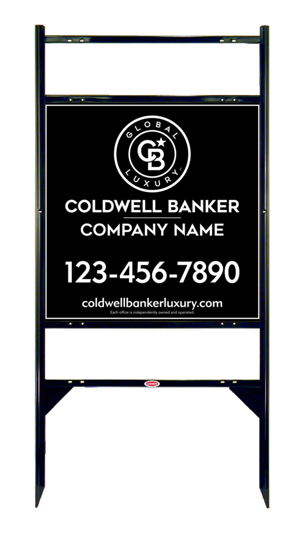 Angle Iron Frame w 2 Rider Inserts and Office Sign Panel Unit, 24h x 24w, 3MM Aluminum Composite