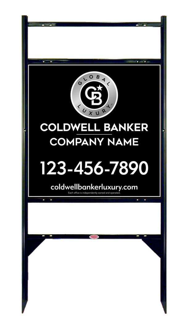 Angle Iron Frame w 2 Rider Inserts and Office Sign Panel Unit, 24h x 24w, 3MM Aluminum Composite