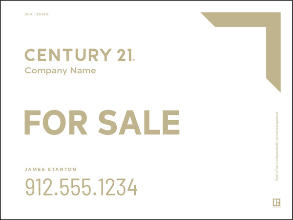 Corrugated Directional For Sale Panel 18x24 White - Century 21 | Lowen Sign