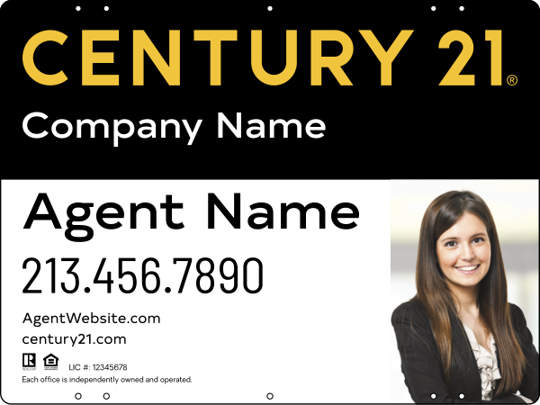 Steel Yard Sign Panel 18x24 DF - Century 21 | Lowen Sign