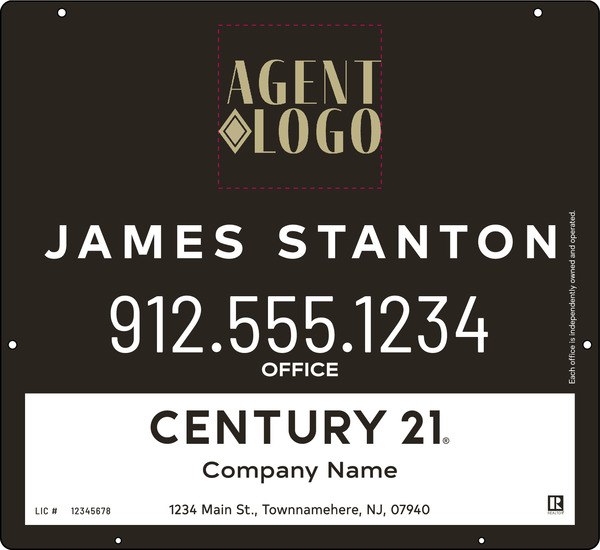 Steel Agent Logo Centric Hanging Panel 22x24 - C21 | Lowen Sign