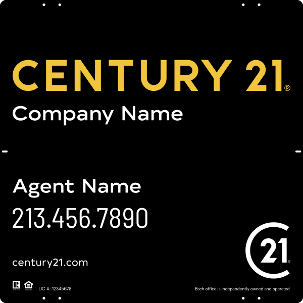 Reflective Panel 24x24 Steel Agent - Century 21 | Lowen Sign