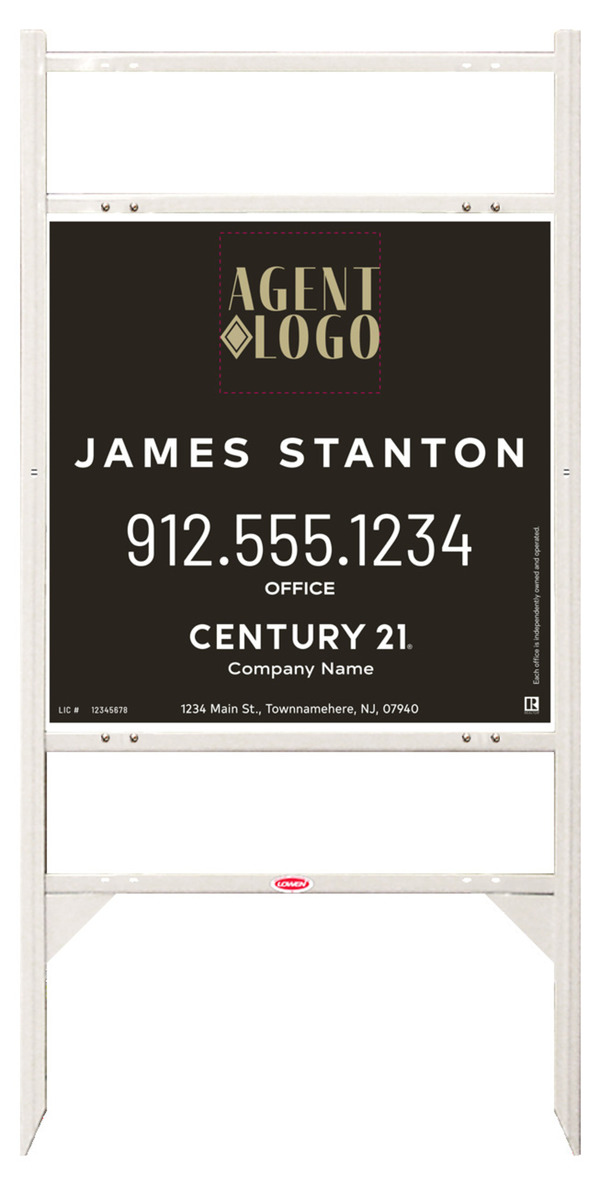 Thor Frame 24x24 Aluminum Agent Logo Centric White - Century 21 | Lowen Sign