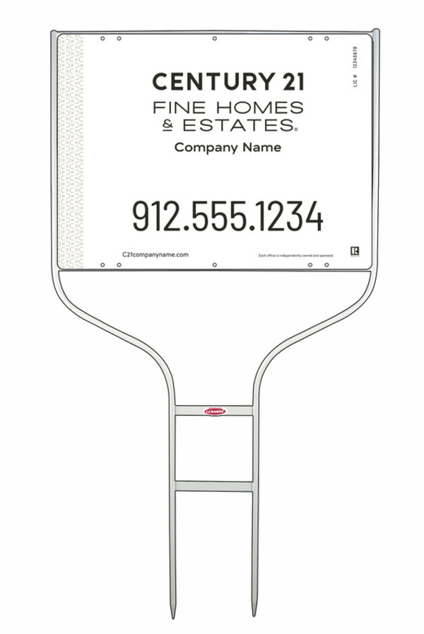 Round Rod Frame and Aluminum Sign Panel Unit, 18h x 24w