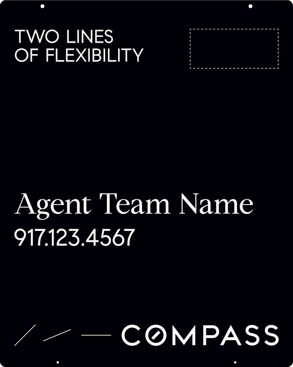 Hanging Agent Sign Panel, 30h x 24w, Steel - Horizontal Logo