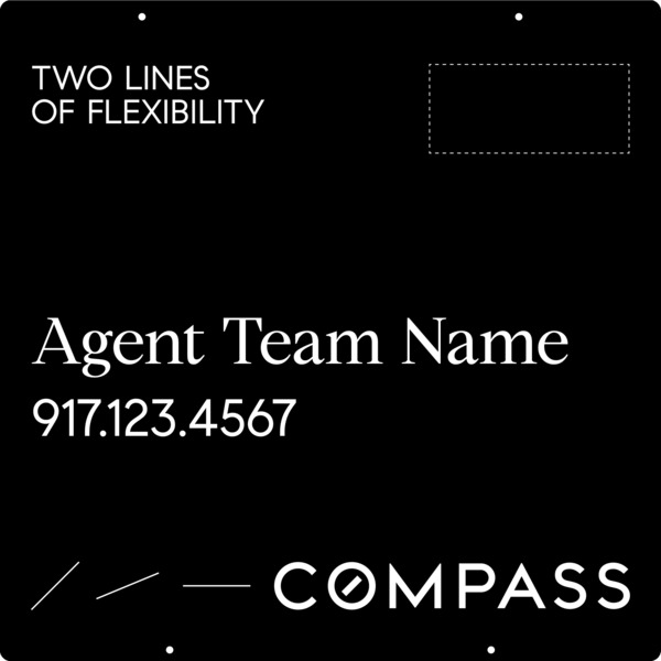 Hanging Agent Name Sign Panel, 30h x 30w, Aluminum Composite - Horizontal Logo