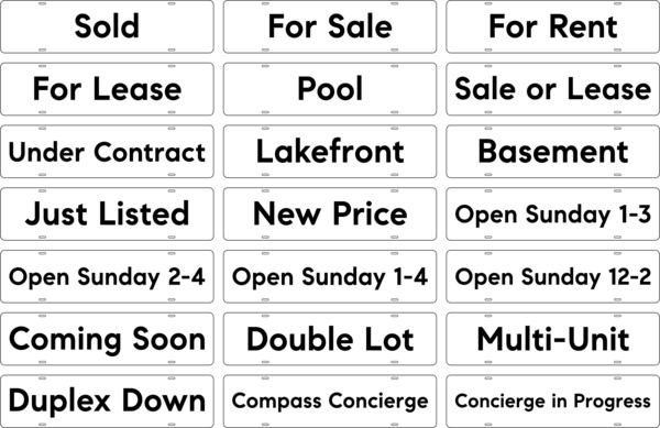 Message Sign Rider, 6h x 24w, White