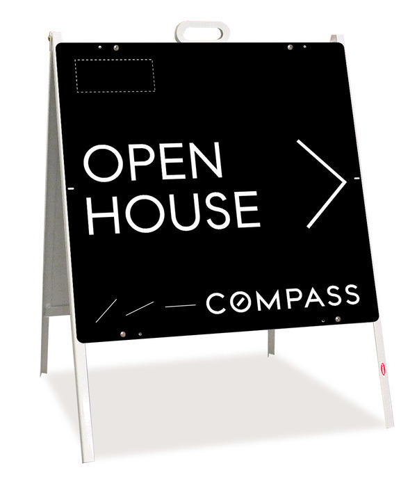 Open House A-Frame and Sign Panel Unit, 24h x 24w, Steel