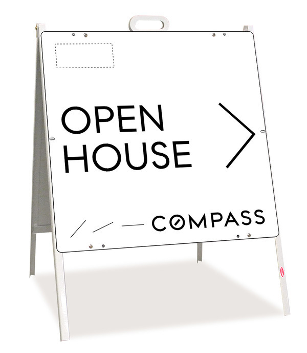 Open House A-Frame and Sign Panel Unit, 24h x 24w, Steel