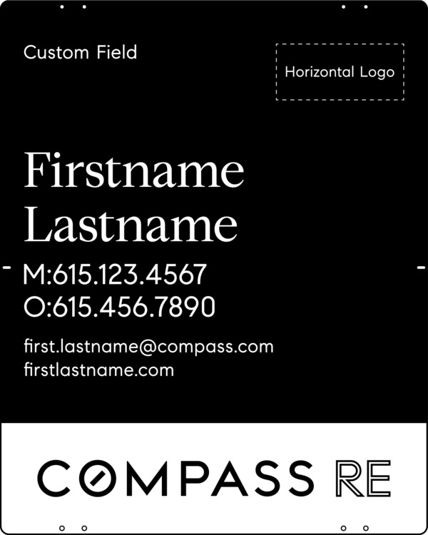 Agent Sign Panel, 30h x 24w, 3MM Aluminum Composite