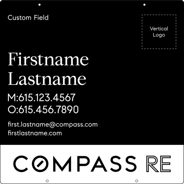 Hanging Agent Sign Panel, 30h x 30w, 3MM Aluminum Composite