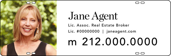 Photo Agent Name Sign Rider, 8h x 24w, Steel