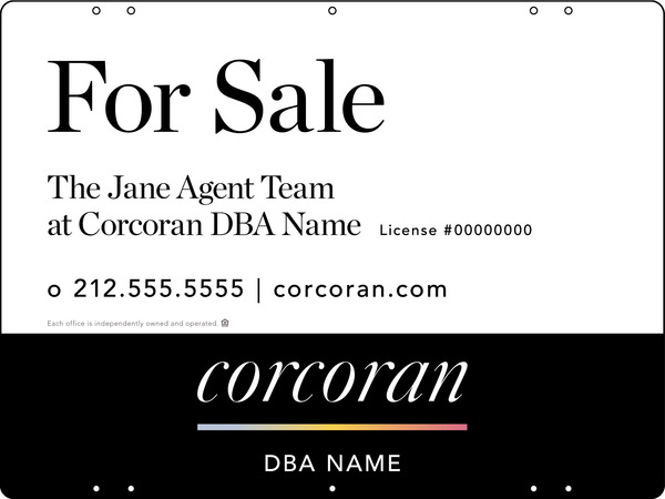 Agent Team Name Sign Panel, 18h x 24w, .040 Alumium