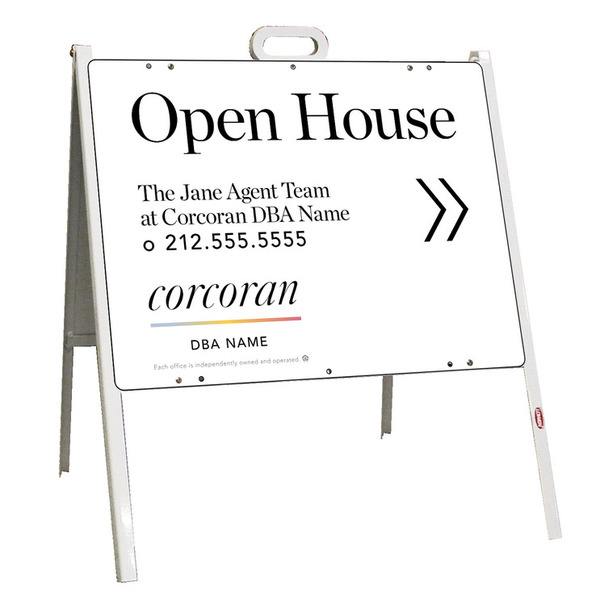 Directional Team Name Open House A-Frame and Sign Panel Unit, 18h x 24w, Steel