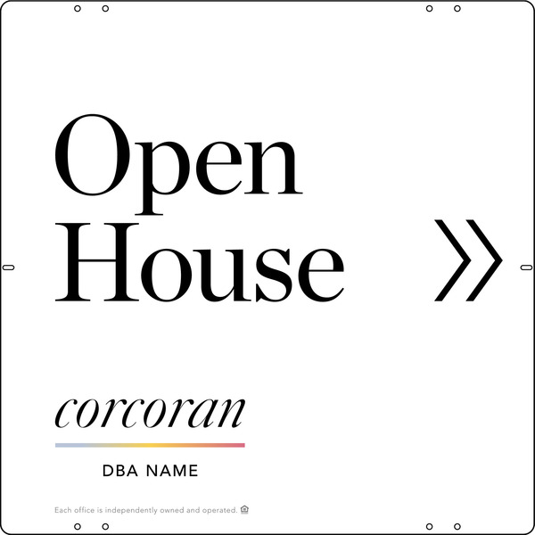 Directional Office Open House Sign Panel, 24h x 24w, Steel