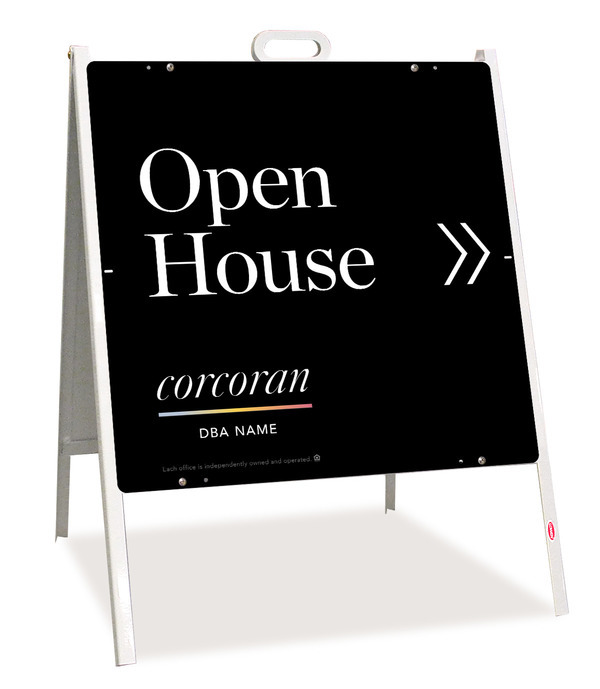 Directional Office Open House A-Frame and Sign Panel Unit, 24h x 24w, Steel