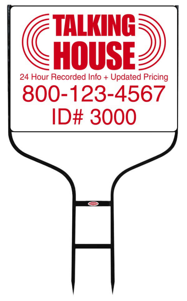 Real estate round rod sign frame and sign panel unit, 24 GA steel 18h x 24w