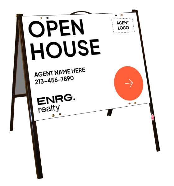 Directional A-Frame and Agent Open House Sign Panel Unit, 18h x 24w, .050 Poly