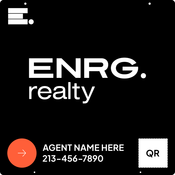 Agent Name & QR Code Hanging Sign Panel, 24h x 24w, .063 Aluminum