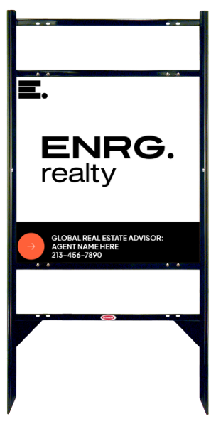 Angle Iron Frame w 2 Rider Inserts and Agent Name Sign Panel Unit, 24h x 24w, Steel