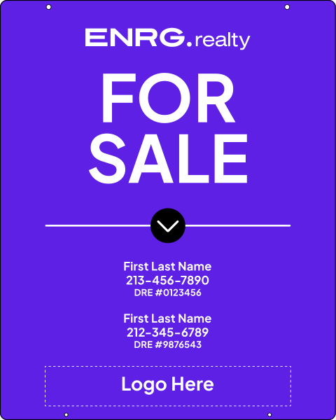 Agent For Sale Hanging Sign Panel, 30h x 24w, .063 Aluminum