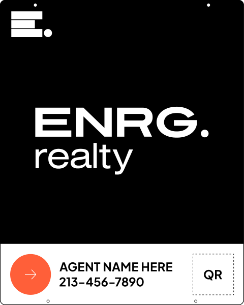 Agent Name & QR Code Hanging Sign Panel, 30h x 24w, 3MM Aluminum Composite