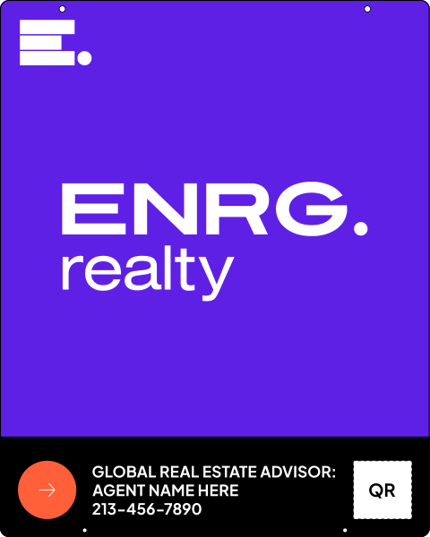 Agent Name & QR Code Hanging Sign Panel, 30h x 24w, Steel