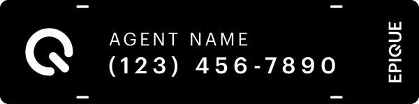 Agent Name Sign Rider, 6h x 24w, Steel