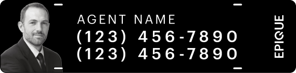 Agent Name w Photo & 2 Phone Numbers Sign Rider, 6h x 24w, Steel