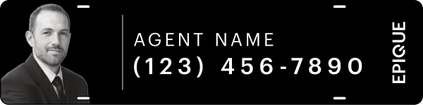 Agent Name w Photo Sign Rider, 6h x 24w, Steel