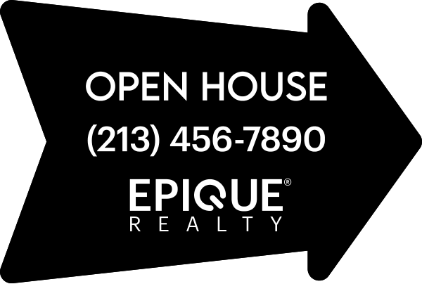 Directional Office Open House Arrow sign Panel, 18h x 24w, 4mm Corrugated Plastic