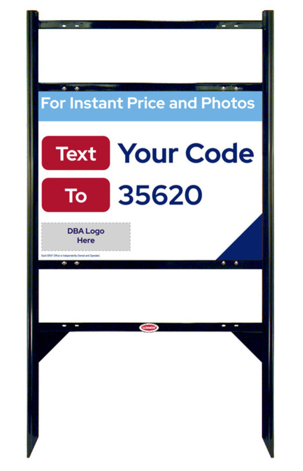 Angle Iron Frame w 2 Rider Inserts and For Instant Price Sign Panel Unit, 18h x 24w, Steel