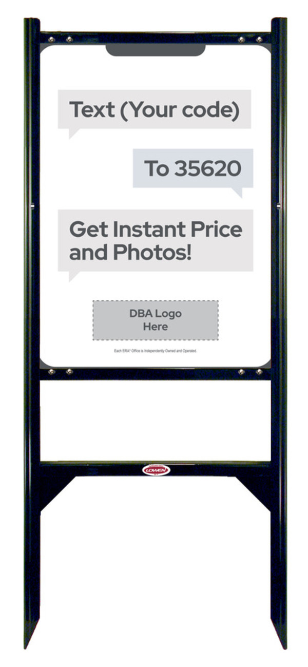 Angle Iron Frame and Text Your Code Sign Panel Unit, 24h x 18w, Steel