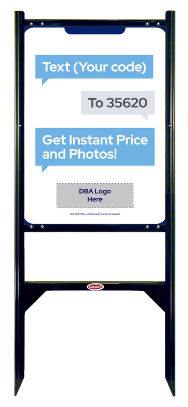 Angle Iron Frame and Text Your Code Sign Panel Unit, 24h x 18w, Steel