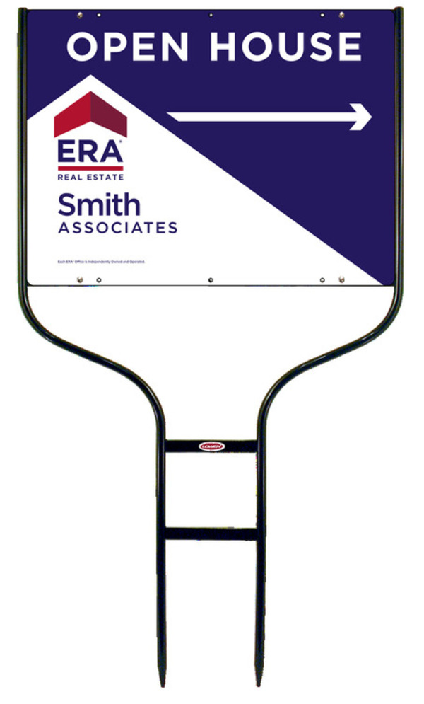 open house round rod frame and sign panel unit, 24 GA  steel 18h x 24w