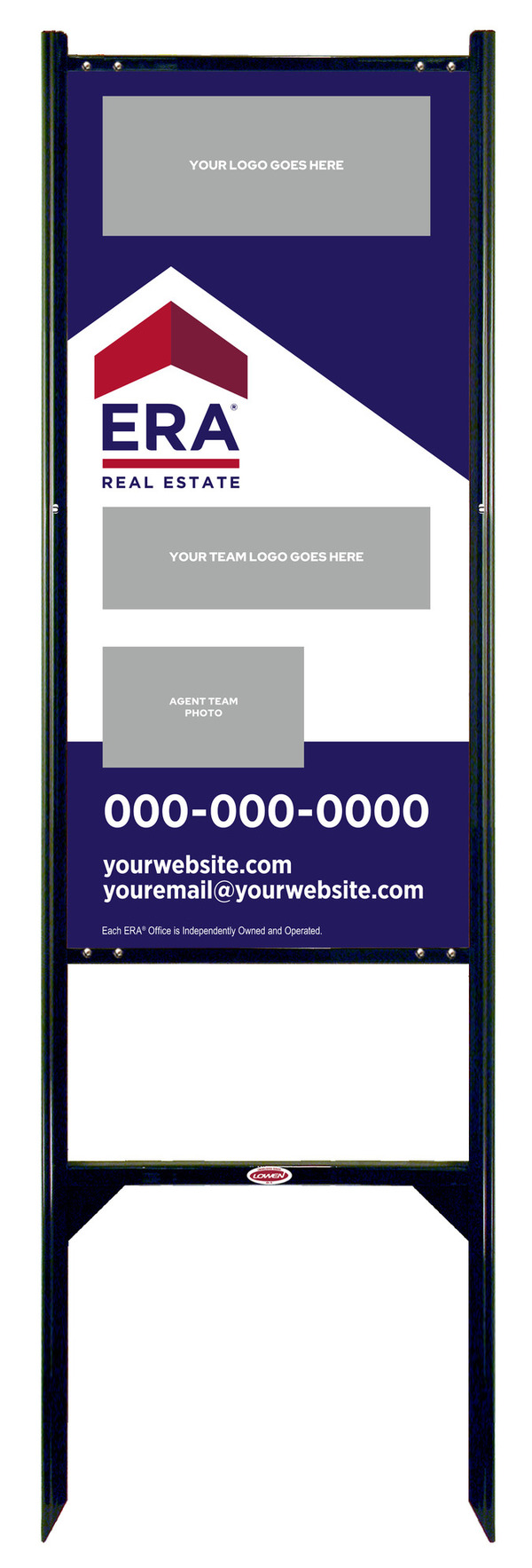 Team Logo - Photo Angle Iron Frame and Sign Panel Unit, 36h x 18w, Steel