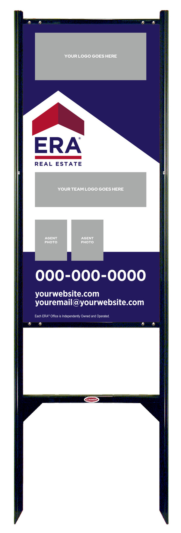 Team Logo - Photo Angle Iron Frame and Sign Panel Unit, 36h x 18w, Steel