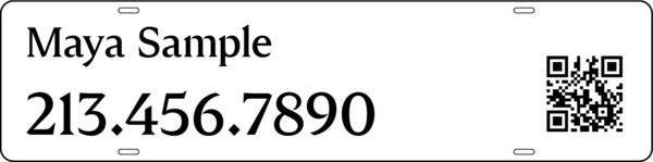 Reflective Agent Name w QR Code Sign Rider, 6h x 24w, Steel
