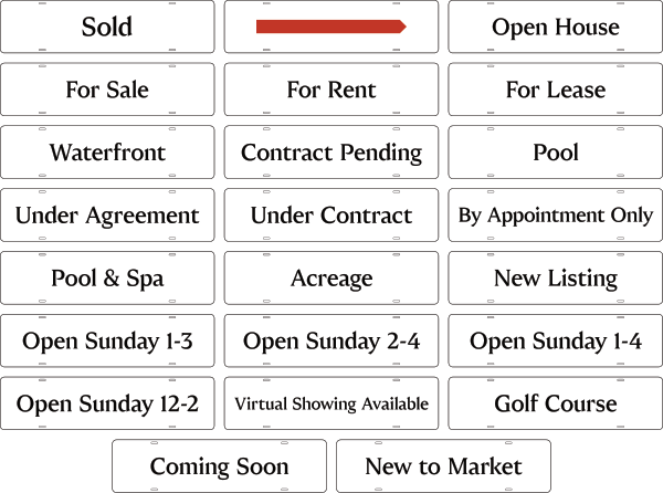 Message Sign Rider, 6h x 24w, Steel
