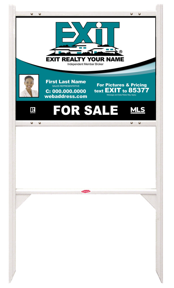 White Angle Iron Frame and Photo Sign Panel Unit, 18h x 24w