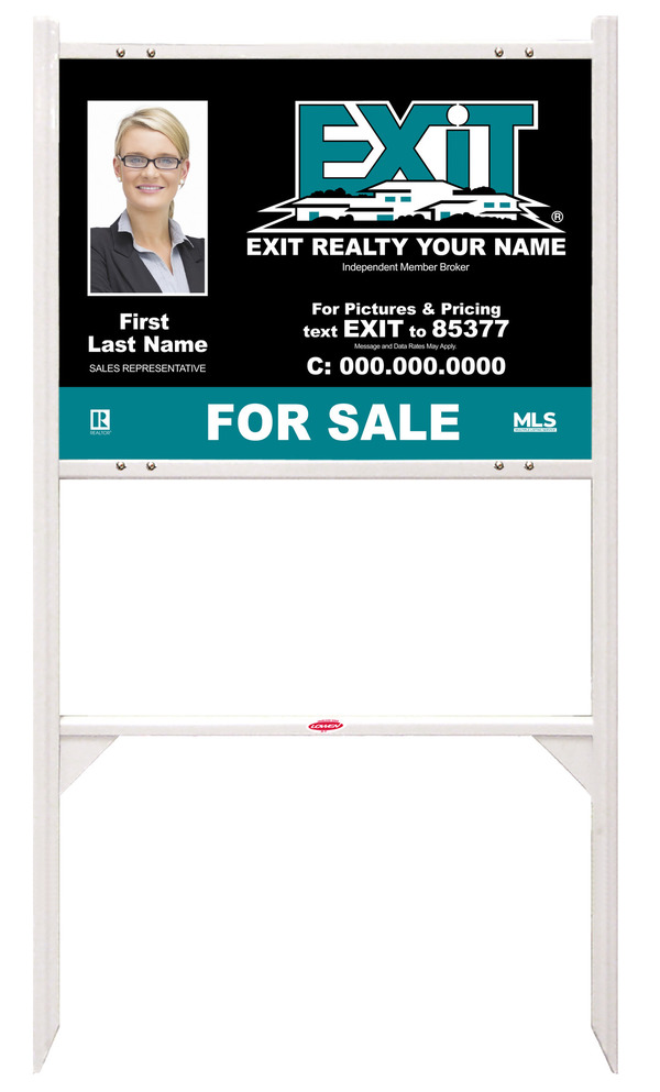 White Angle Iron Frame and Photo Sign Panel Unit, 18h x 24w