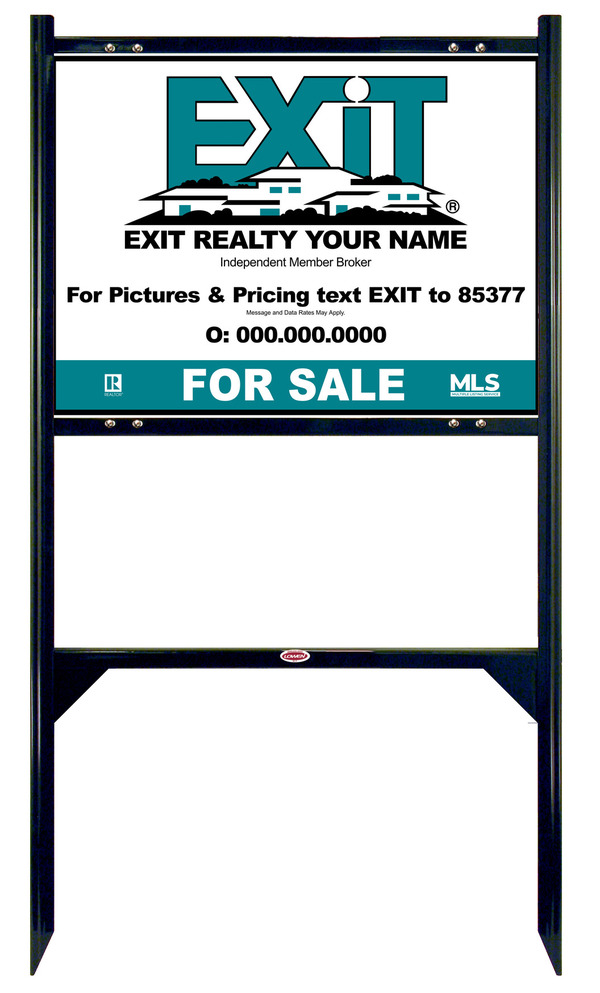 Black Angle Iron Frame and Sign Panel Unit, 18h x 24w